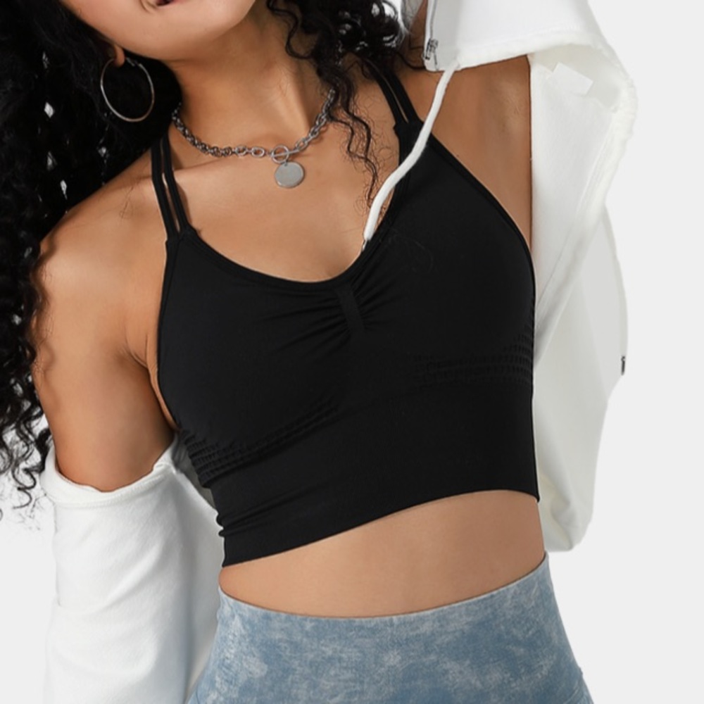 Halara, size M in both leggings & double strap crisscross sports bra OUTFIT! NWT